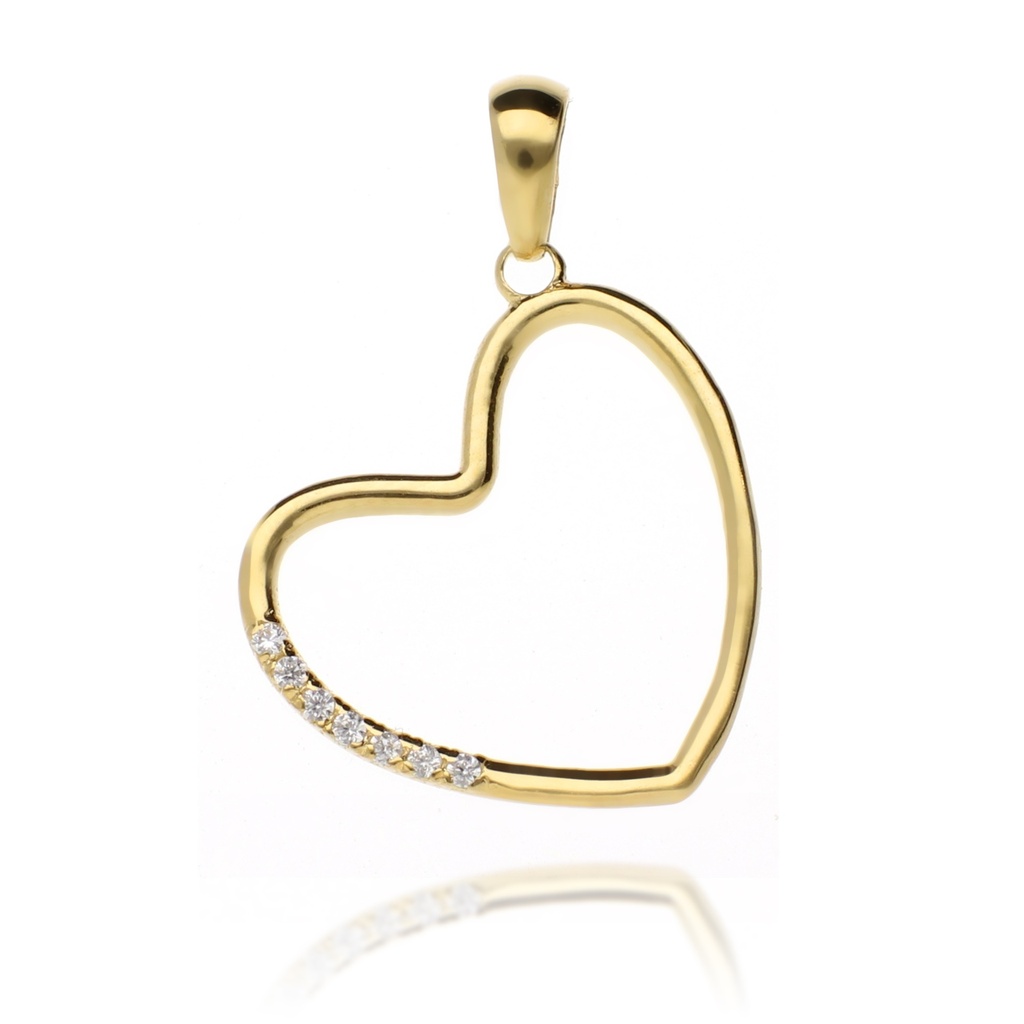 Colgante Corazón Engaste Oro Amarillo