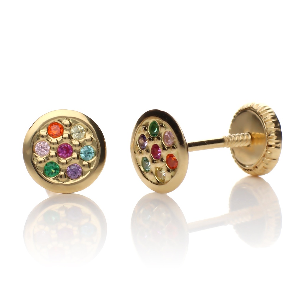 Pendientes Tuerca Redondos Color