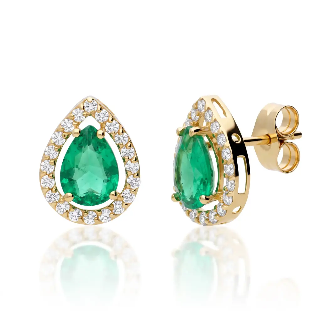 Pendientes Presión Engaste Color Oro Amarillo
