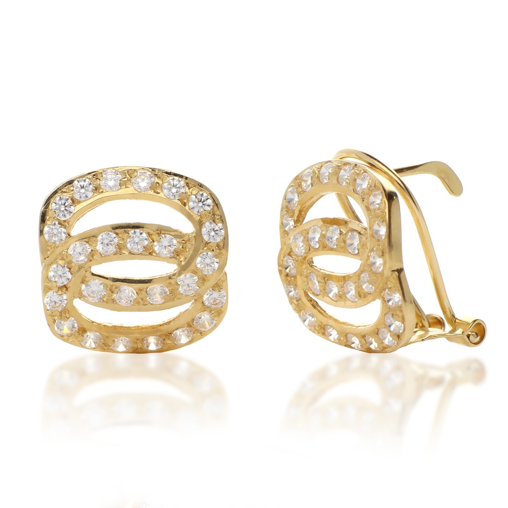 Pendientes Omega Engaste Oro Amarillo
