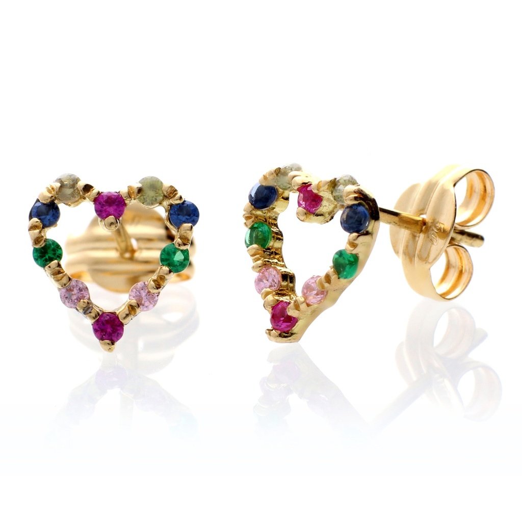 Pendientes Presión Corazón Color
