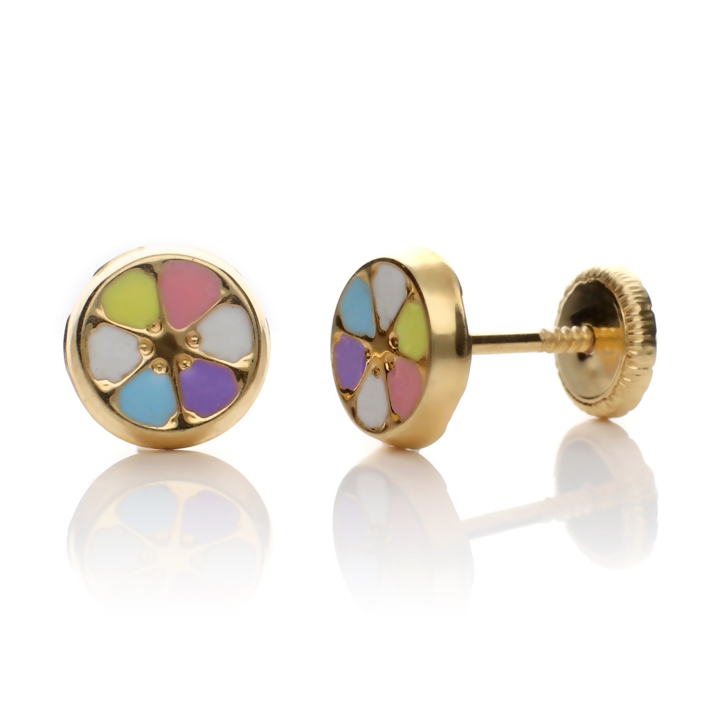 Pendientes Tuerca Redondo Esmalte