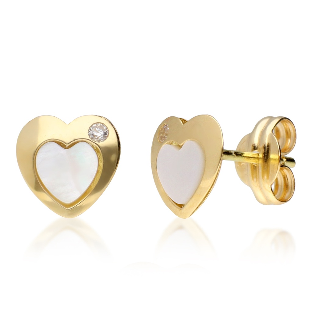 Pendientes Presión Corazón Nácar