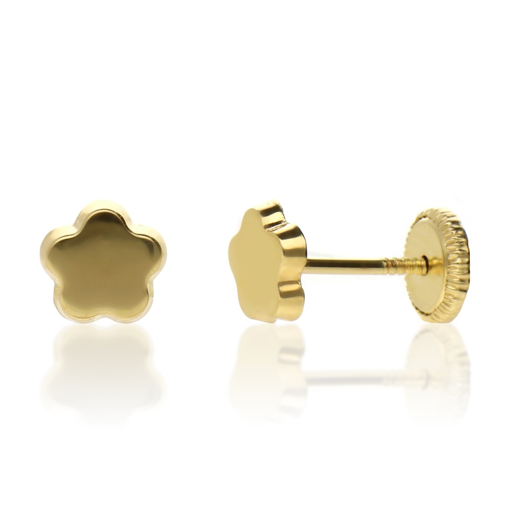 Pendientes Tuerca Flor Lisa