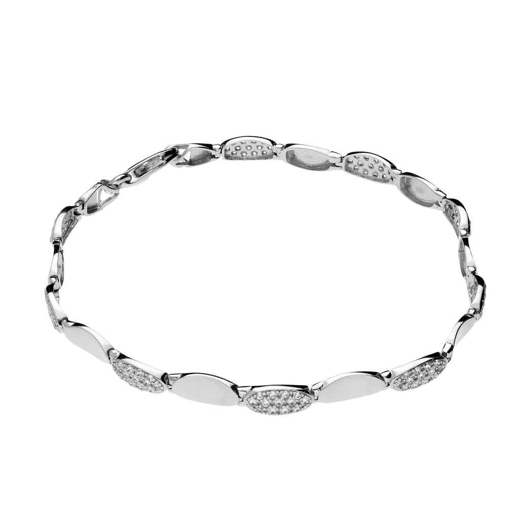 Pulsera Engaste Oro Blanco