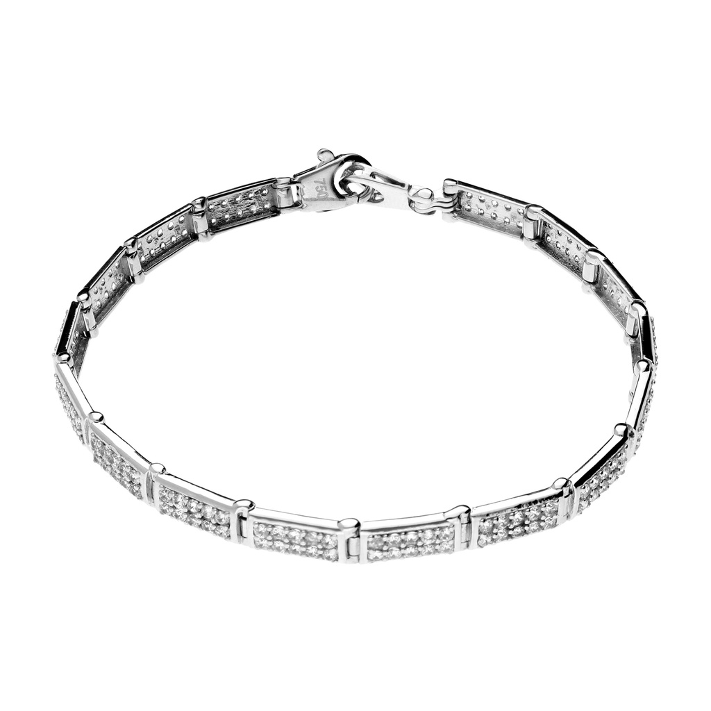 Pulsera Engaste Oro Blanco