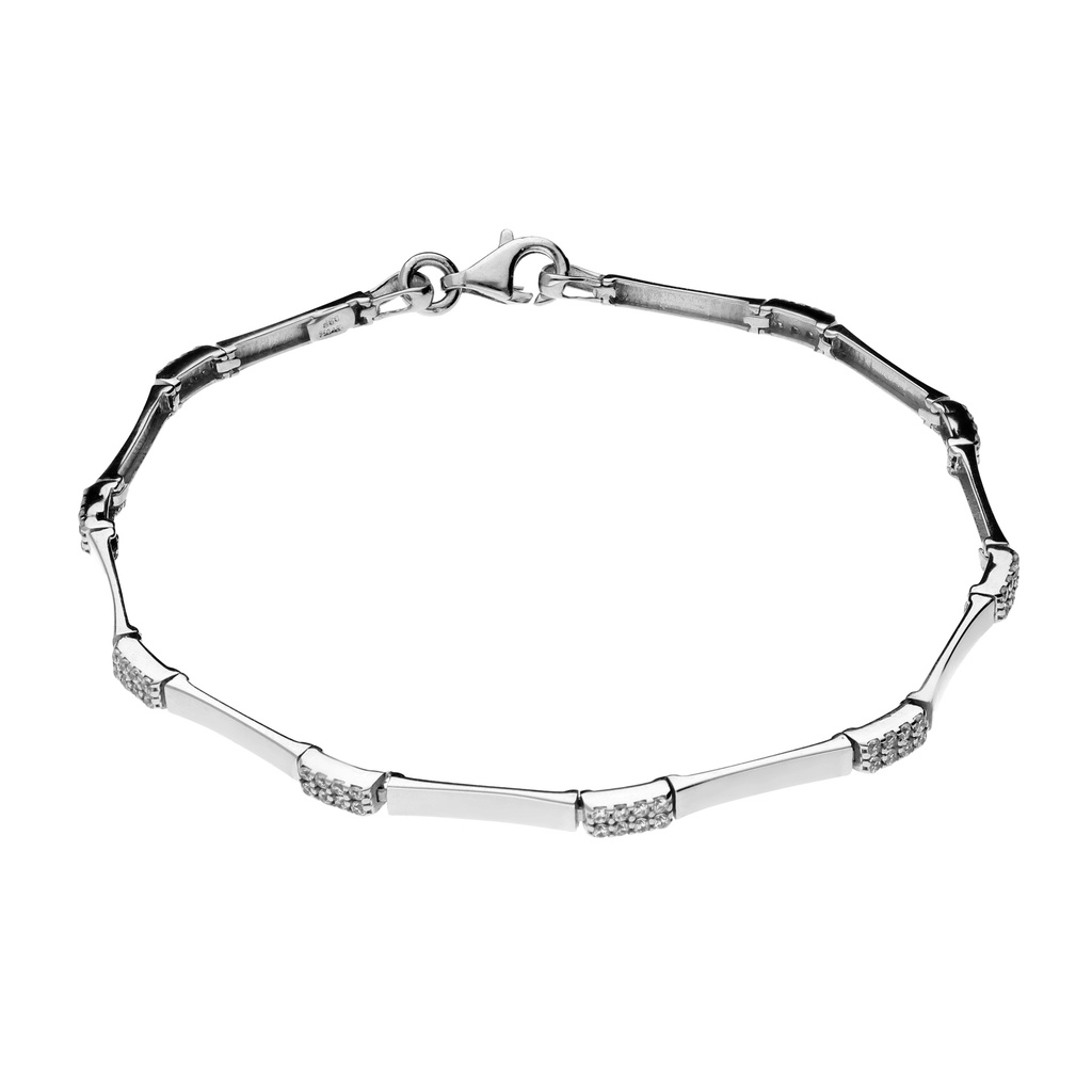 Pulsera Engaste Oro Blanco