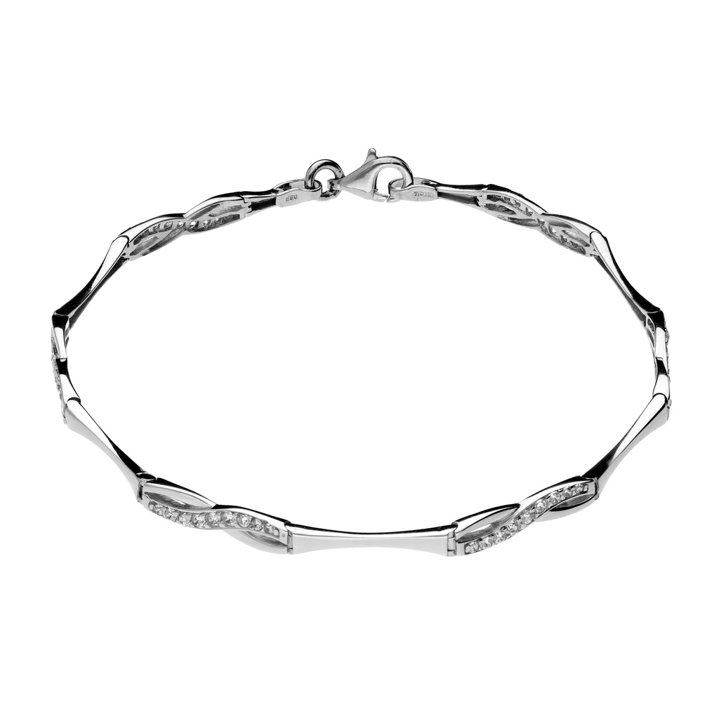 Pulsera Engaste Oro Blanco