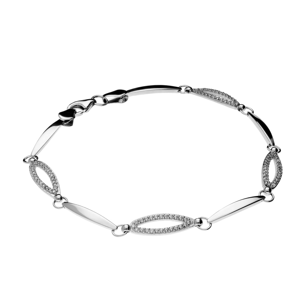 Pulsera Engaste Oro Blanco