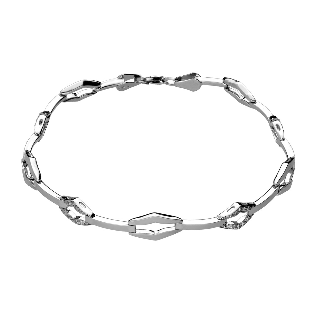 Pulsera Engaste Oro Blanco