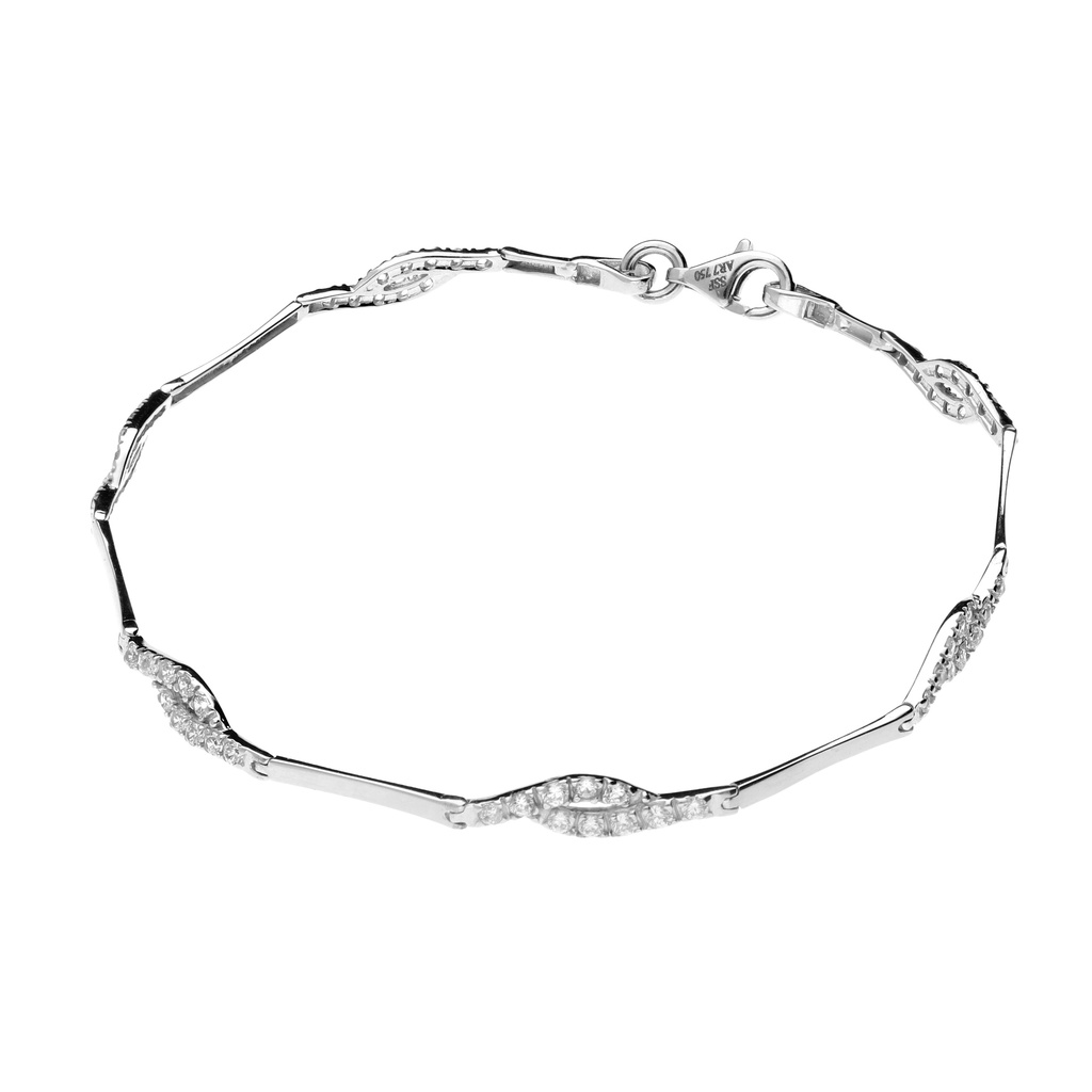 Pulsera Engaste Oro Blanco