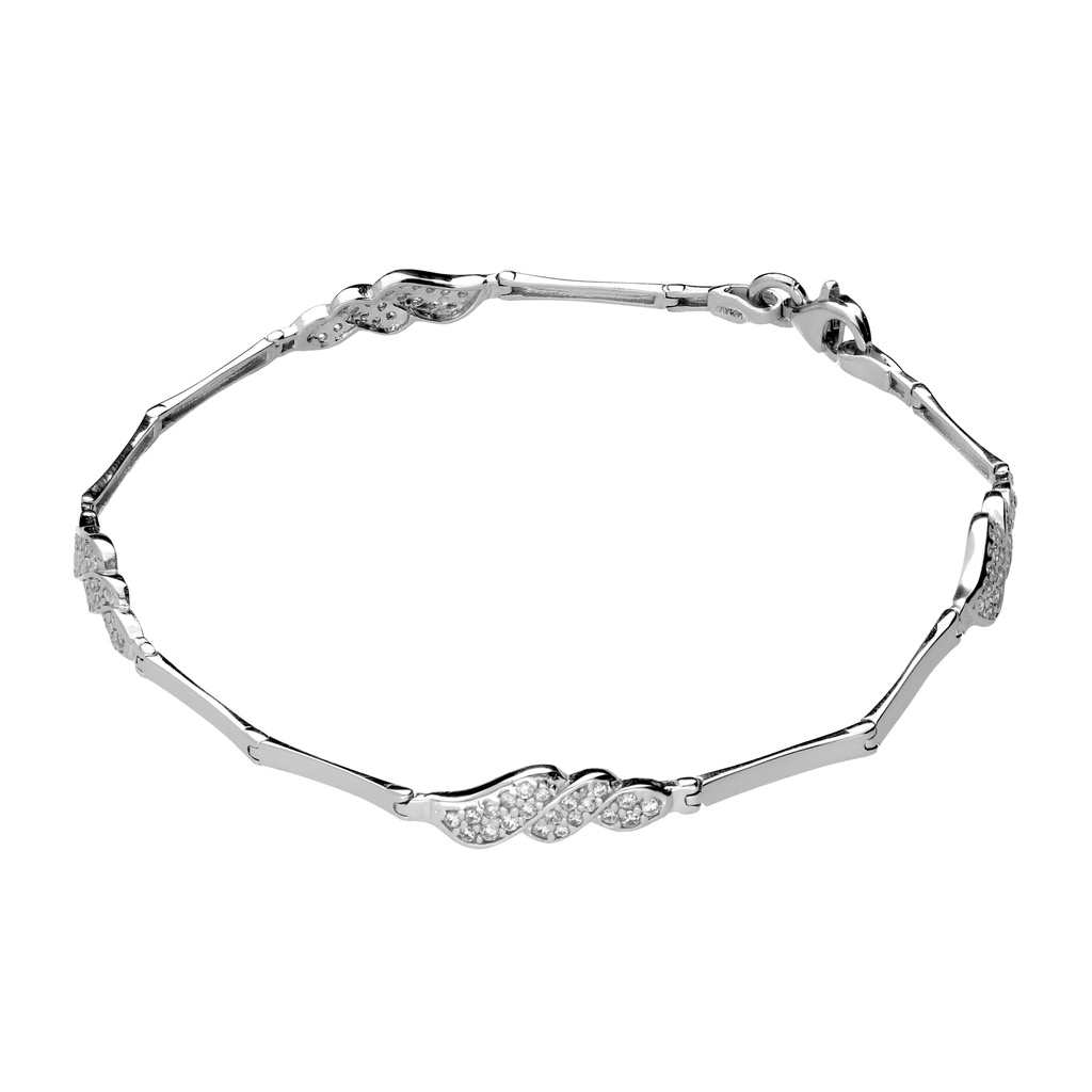 Pulsera Engaste Oro Blanco