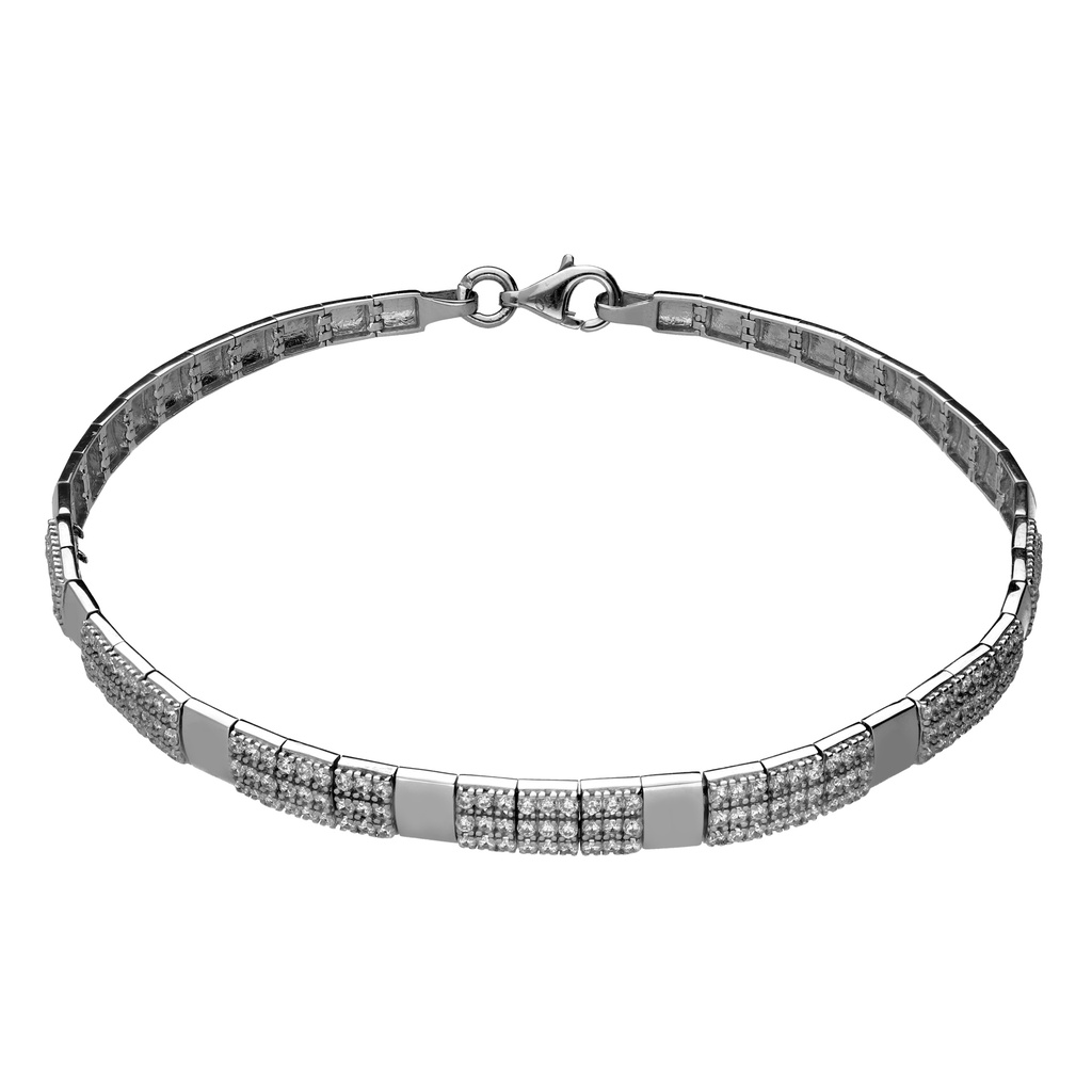 Pulsera Engaste Oro Blanco