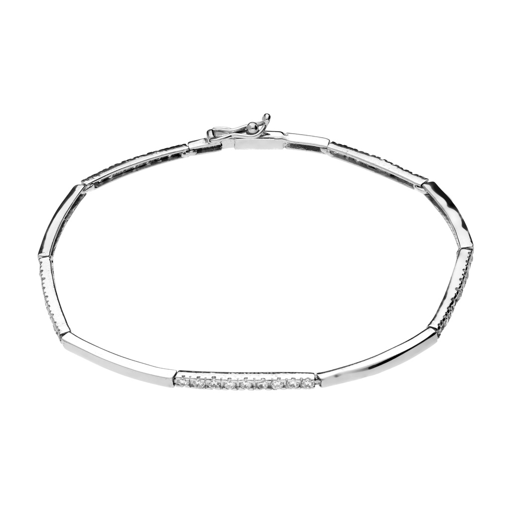 Pulsera Engaste Oro Blanco