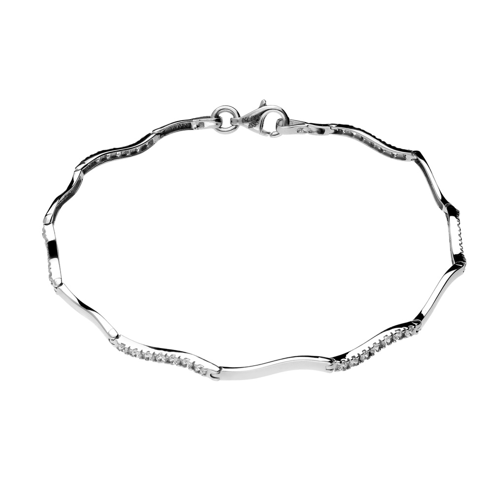 Pulsera Engaste Oro Blanco
