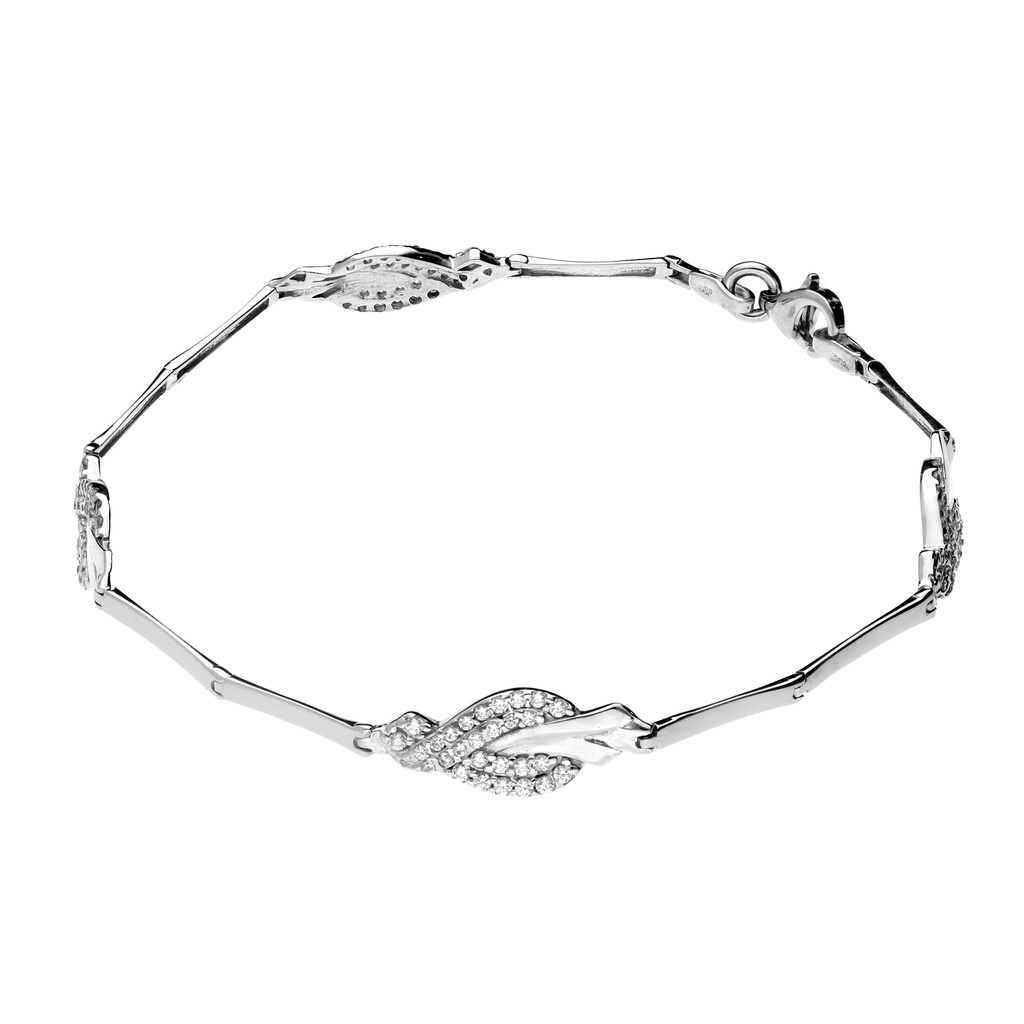 Pulsera Engaste Oro Blanco