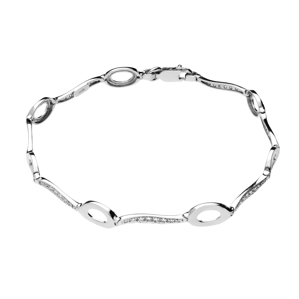 Pulsera Engaste Oro Blanco