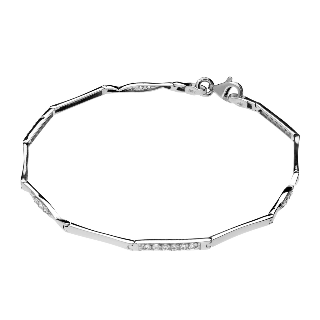 Pulsera Engaste Oro Blanco