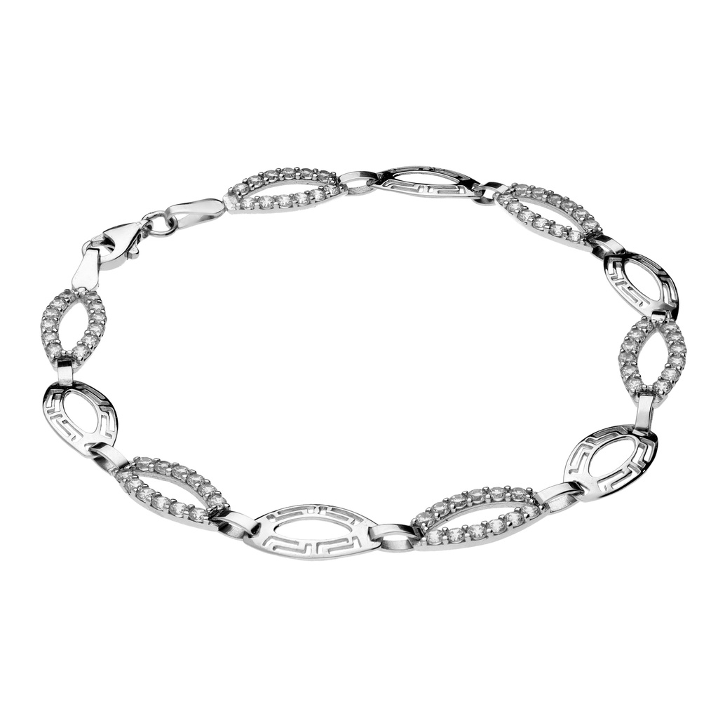 Pulsera Engaste Oro Blanco