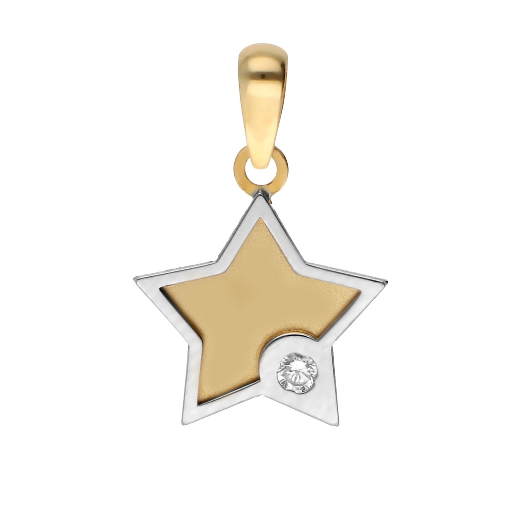 Colgante Estrella Bicolor con Circonita