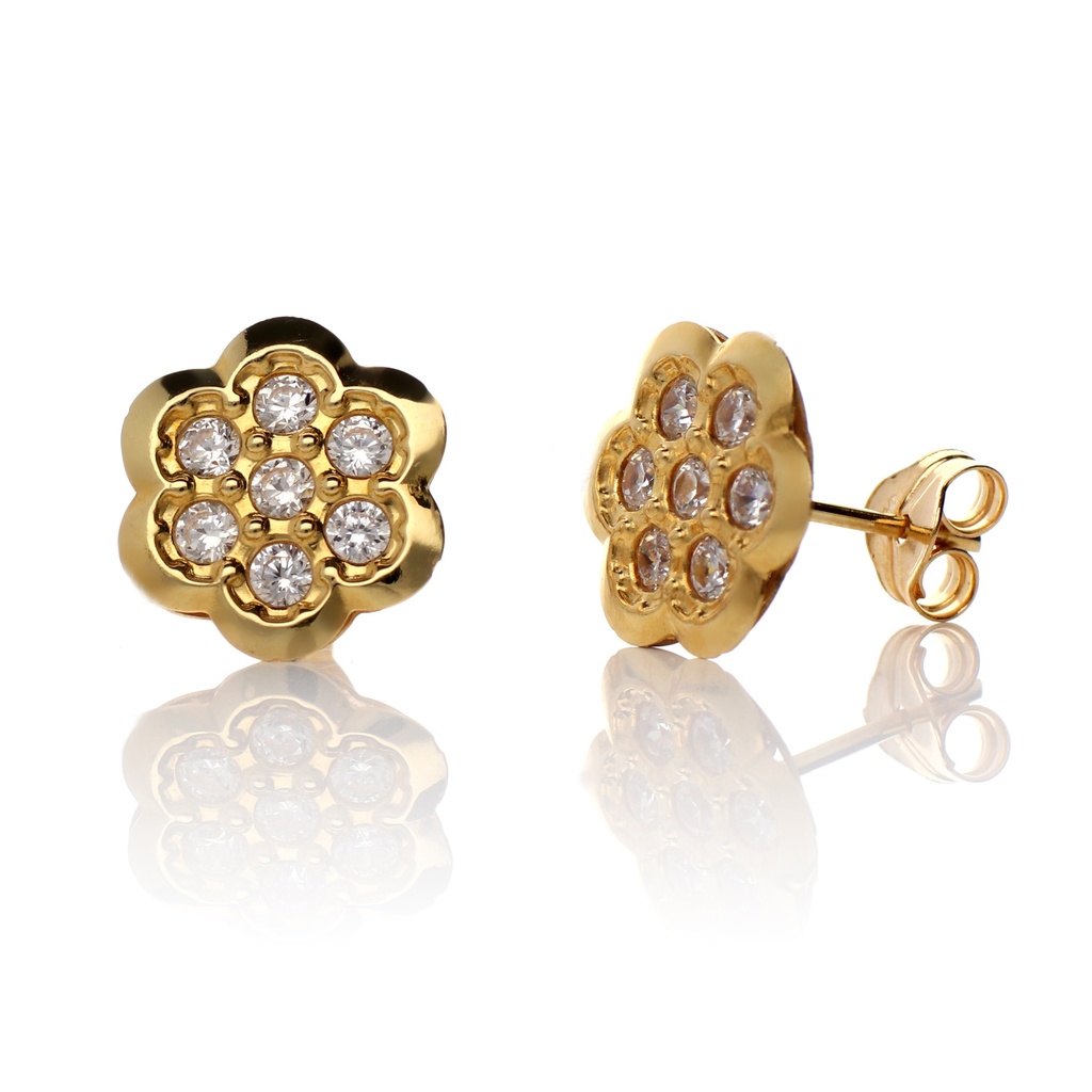 Pendientes Presión Flor Circonitas