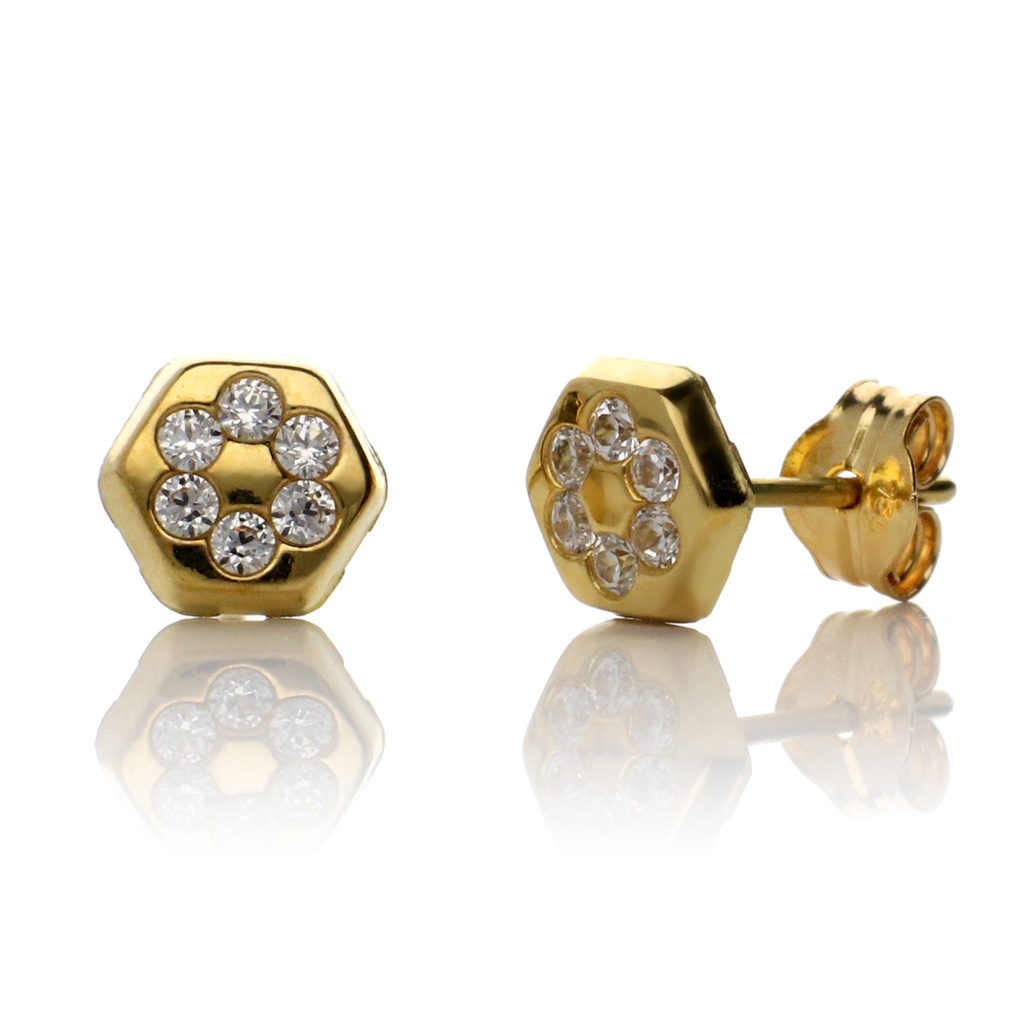 Pendientes Presión Flor Circonitas