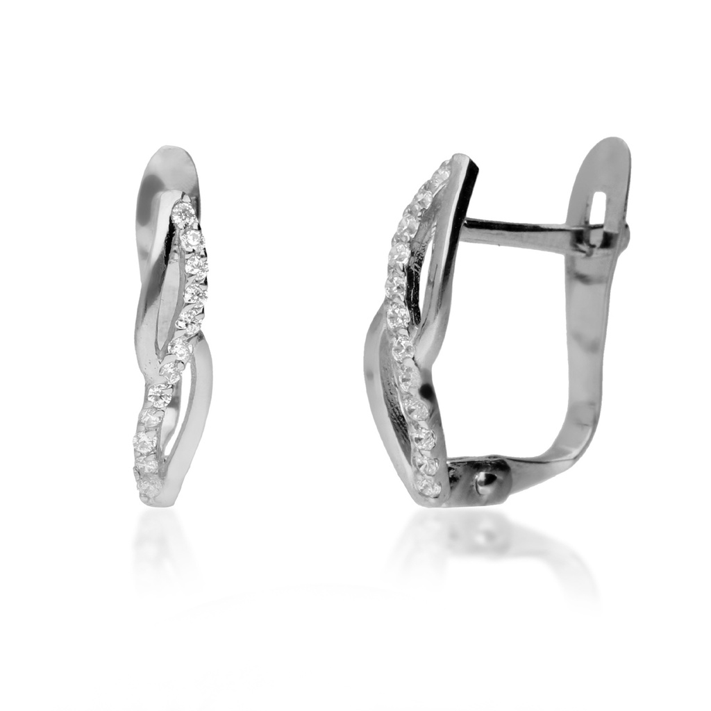 Pendientes Catalán Engaste Oro Blanco