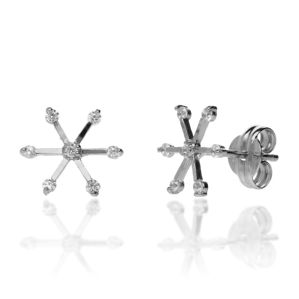 Pendientes Presión Hielo Oro Blanco