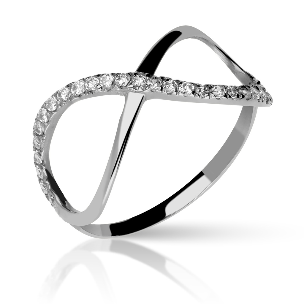 Sortija Infinito Engaste Oro Blanco