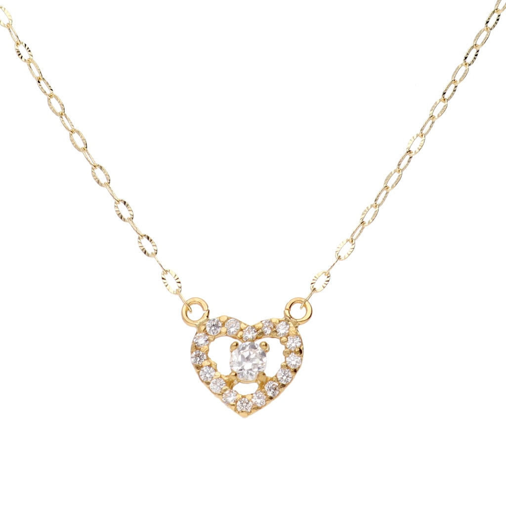 Gargantilla Corazón Engaste Oro Amarillo
