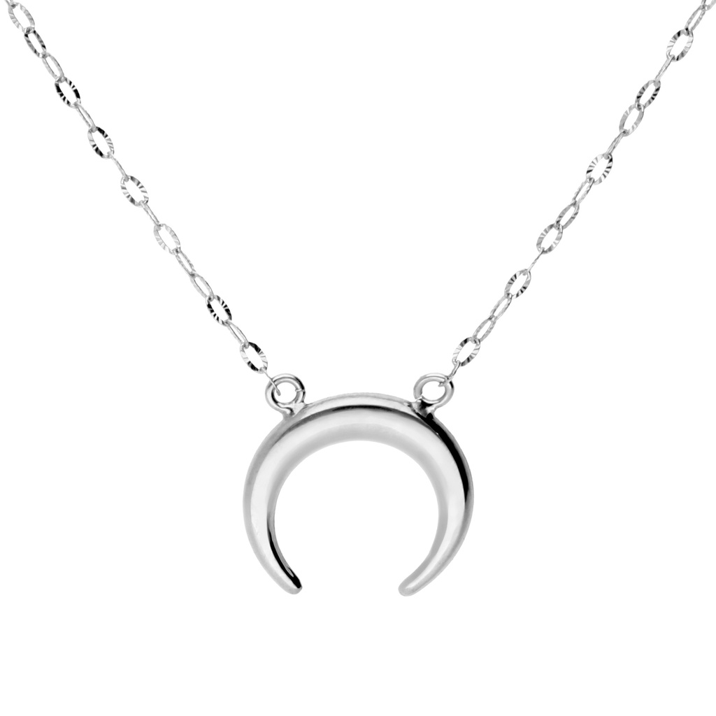 Gargantilla Luna Oro Blanco