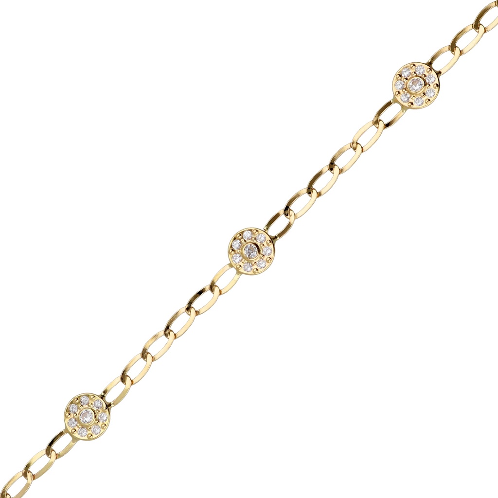 Pulsera Circonitas Oro Amarillo