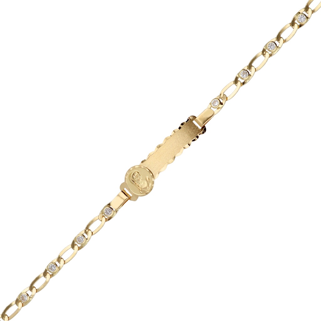 Pulsera Chapa Circonitas Virgen Niña