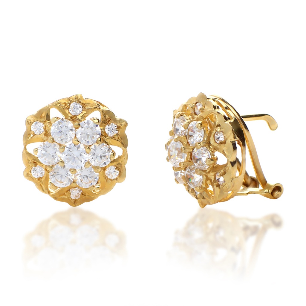 Pendientes Omega Engaste Oro Amarillo