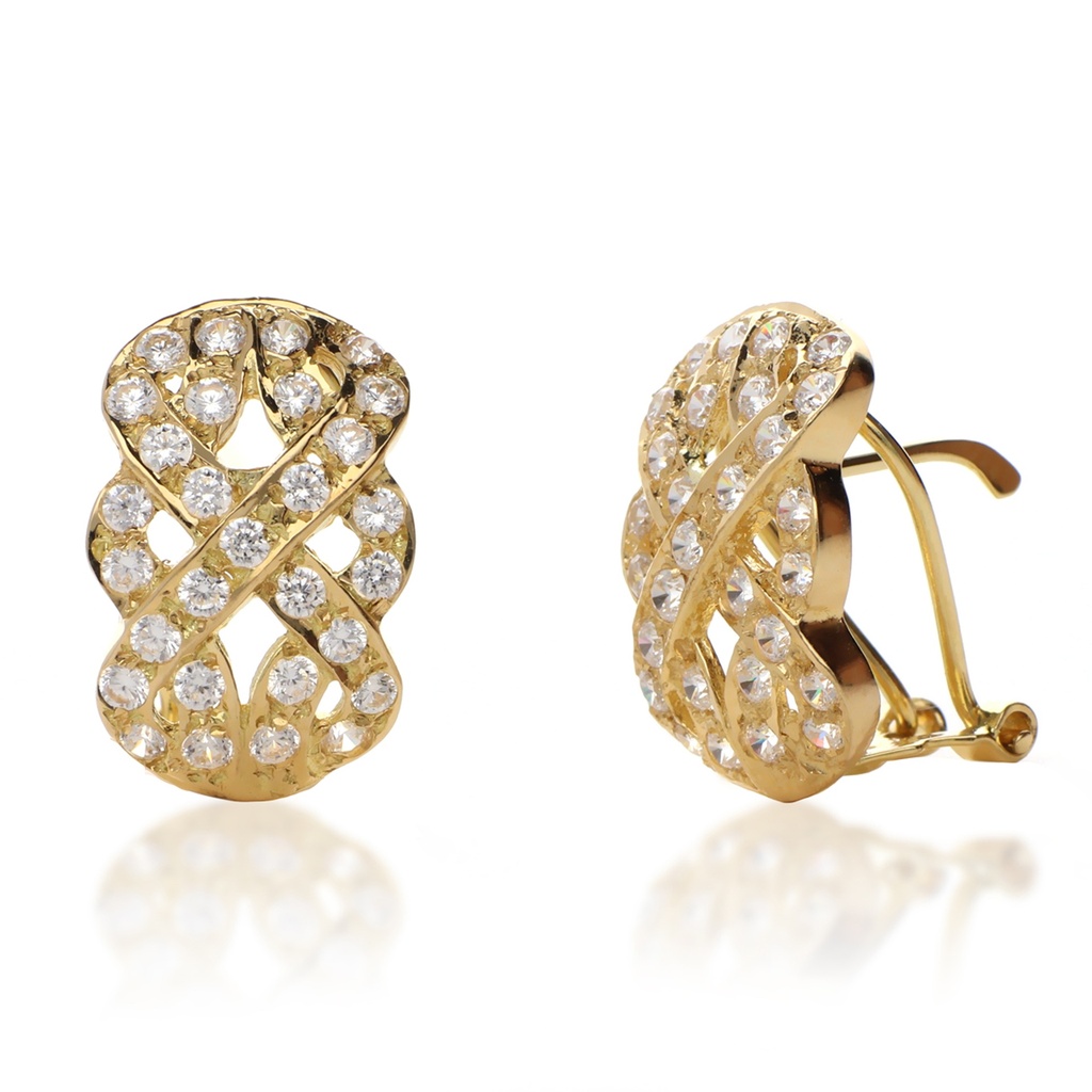 Pendientes Omega Engaste Oro Amarillo