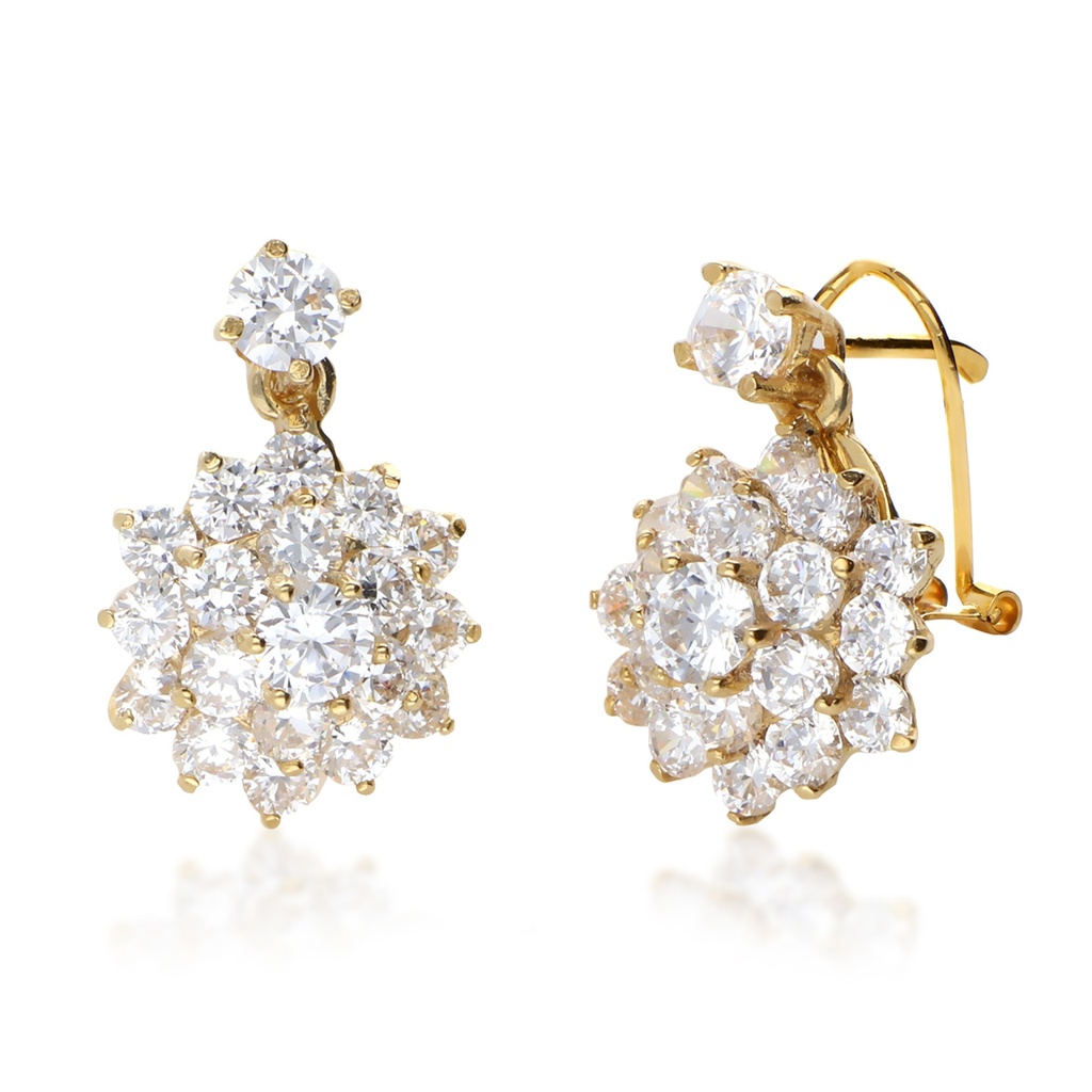 Pendientes Omega Engaste Oro Amarillo