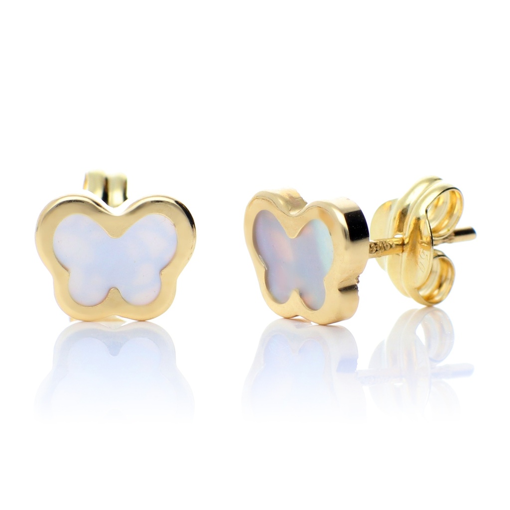 Pendientes Presión Mariposa Nácar