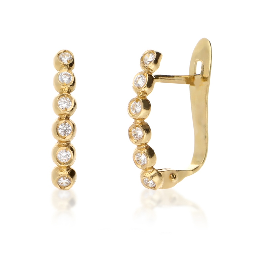 Pendientes Catalán Circonitas Oro Amarillo