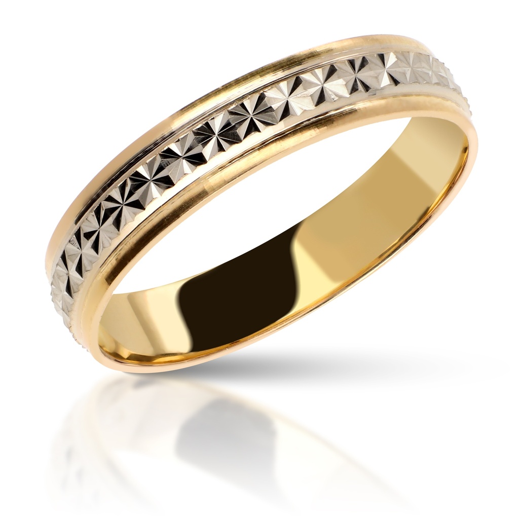Alianza Talla 4 mm Plana Oro Bicolor
