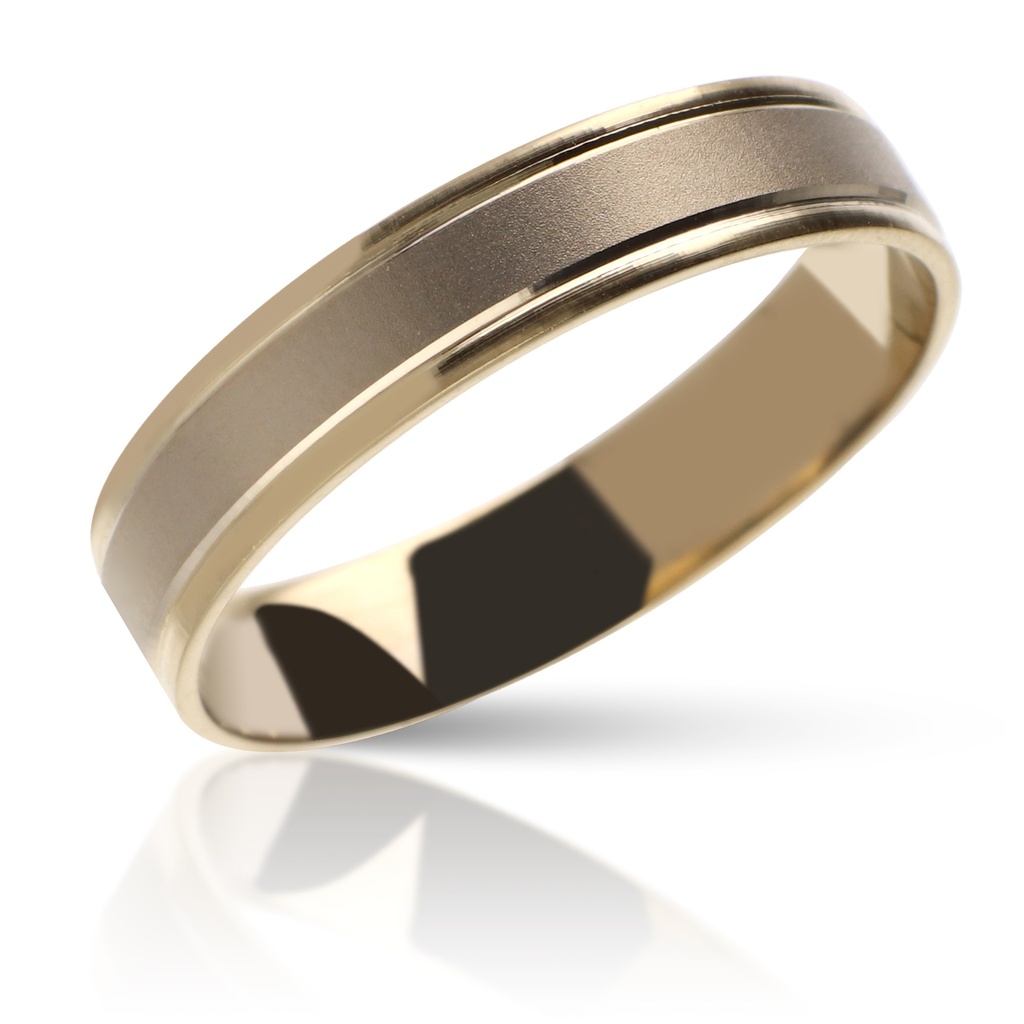 Alianza Talla 4 mm Plana Oro Bicolor