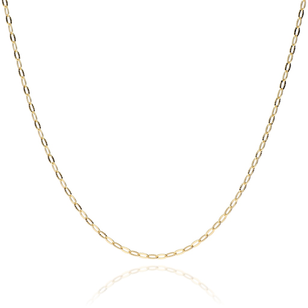 Cadena Maciza Fantasía Diamantada Oro Amarillo