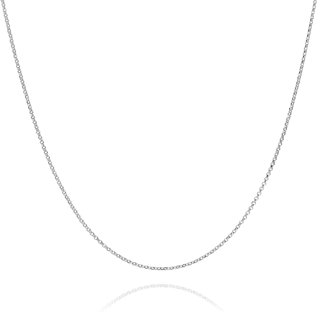 Cadena Maciza Rolo Diamantada Oro Blanco