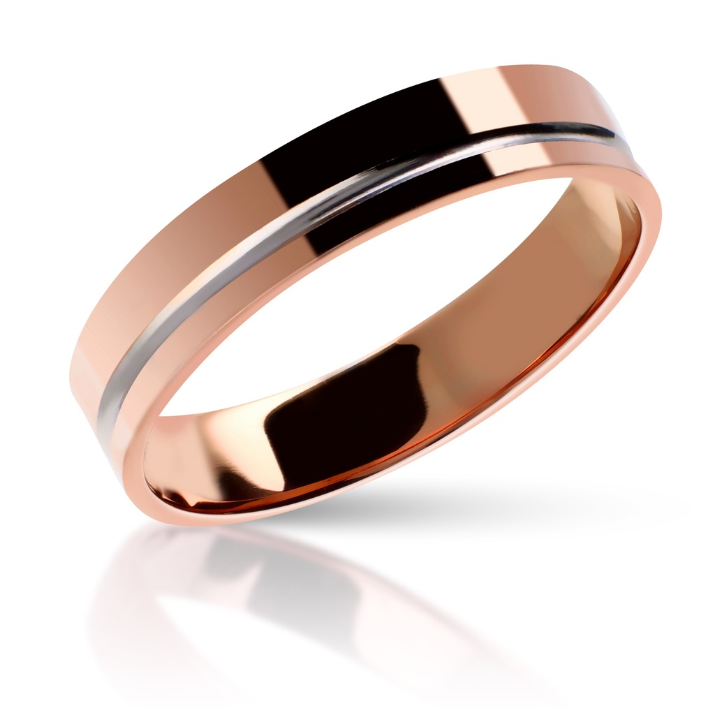 Alianza Talla 4 mm Plana Oro Bicolor