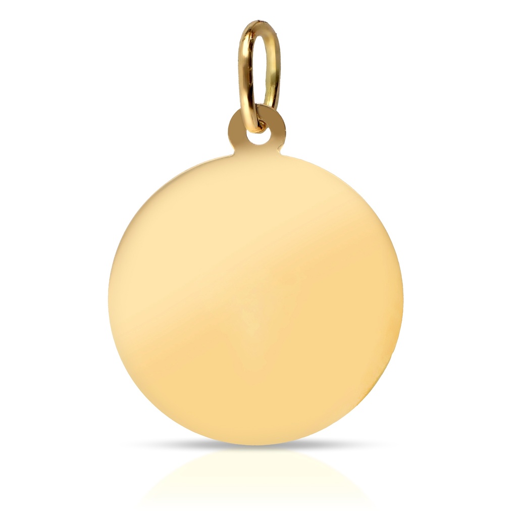 Colgante Disco Liso Oro Amarillo