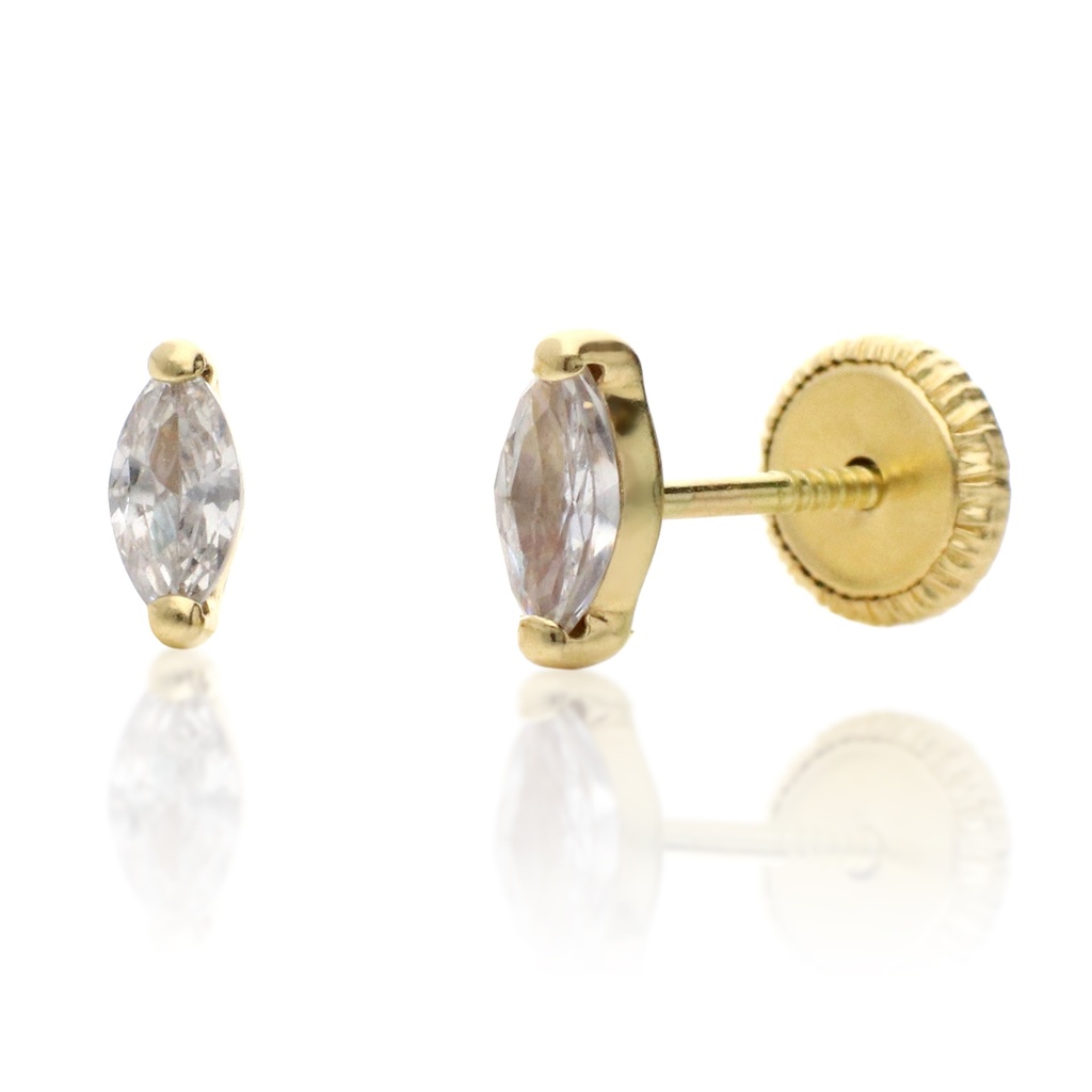 Pendientes Tuerca Circonita Oval