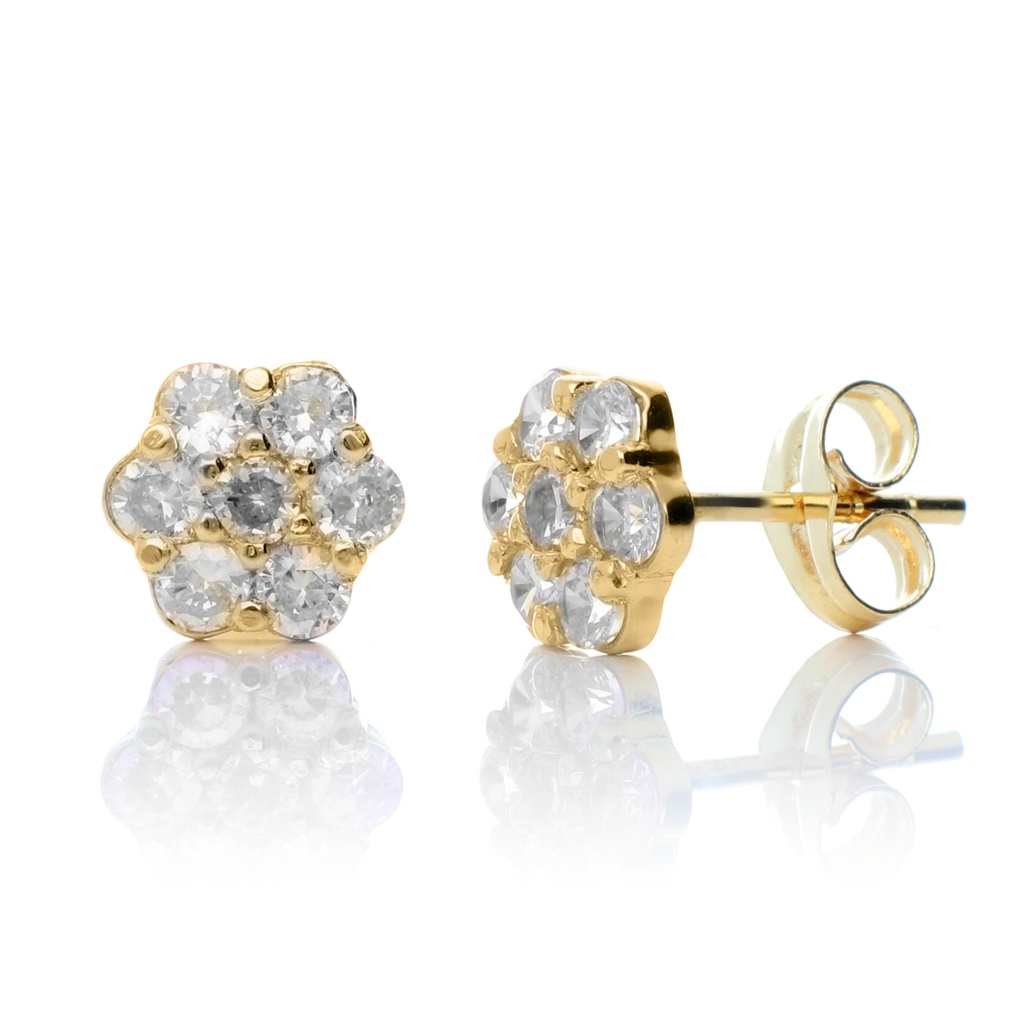 Pendientes Presión Engaste Oro Amarillo