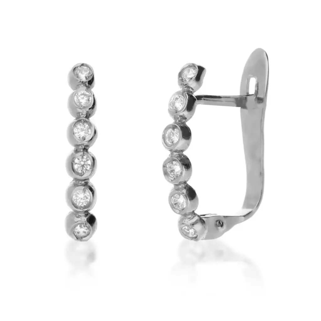 Pendientes Catalán Circonitas Oro Blanco