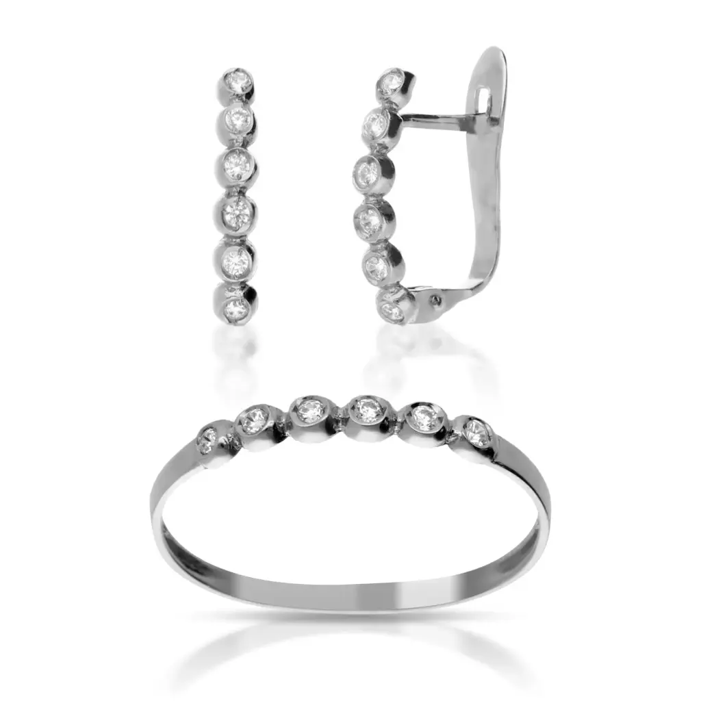 Juego Catalán Circonitas Oro Blanco