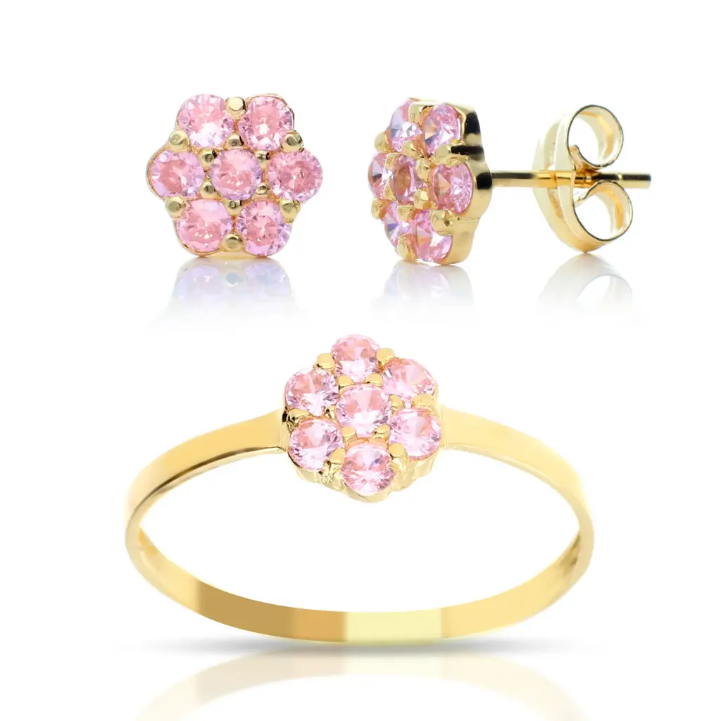 Juego Presión Rosa Oro Amarillo 