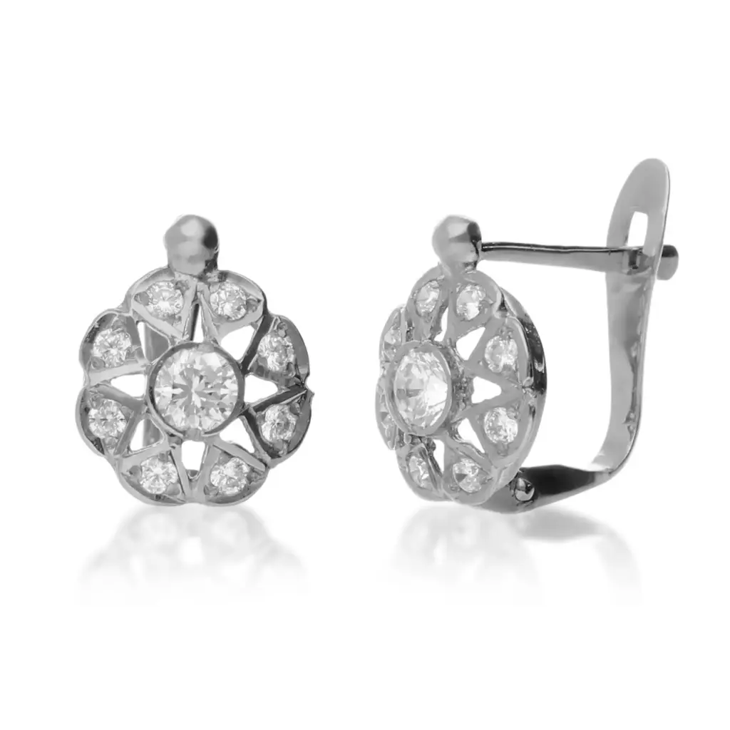 Pendientes Catalán Roseta Oro Blanco